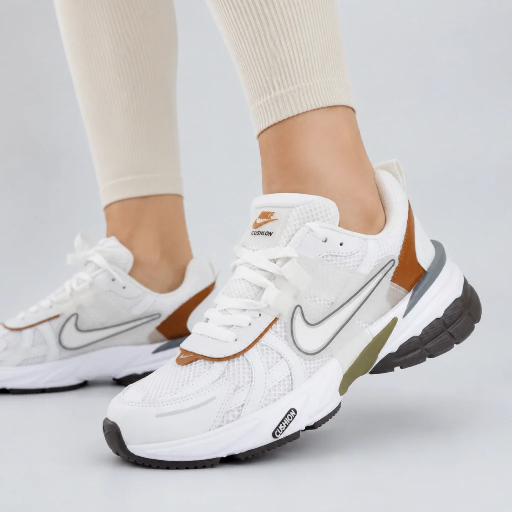 کفش کتونی زنانه نایک وی تو کی nike V2K رنگ سفید عسلی کد 2804