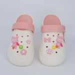 کراکس دمپایی بچه گانه مدل اسنوپی CROCS SNOOPY رنگ سفید سفید صورتی کد 2849 - تصویر 3