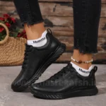 کفش کتونی زنانه هامتو Humtto چرم طبیعی طبی رنگ مشکی کد 951-2