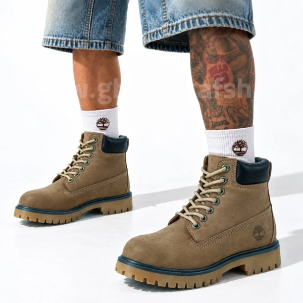 بوت تیمبرلند Timberland مردانه چرم طبیعی رنگ خاکی دور قهوه ای کد 2522