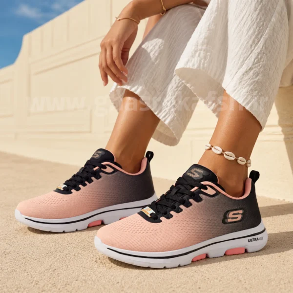 کتونی اسکیچرز Skechers طبی زنانه رنگ گلبهی کد 605
