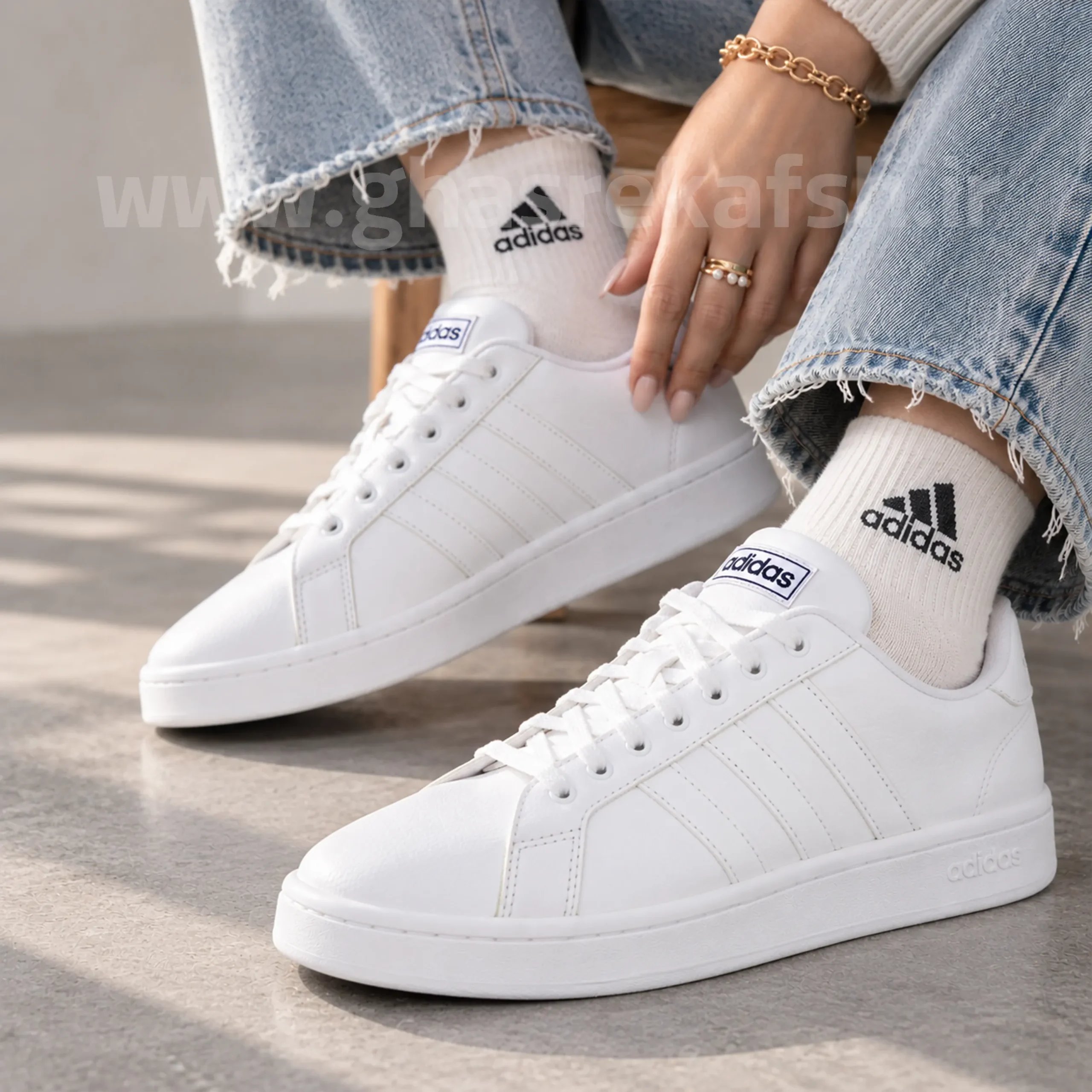 کتونی آدیداس گرند کورت ADIDAS GRAND COURT زنانه سفید کد 2166